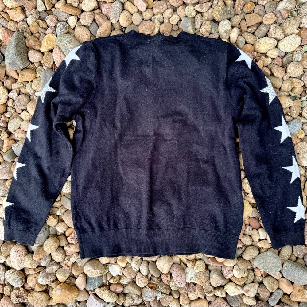 Elan Black and White Star Crewneck Sweater - Picture 3 of 5